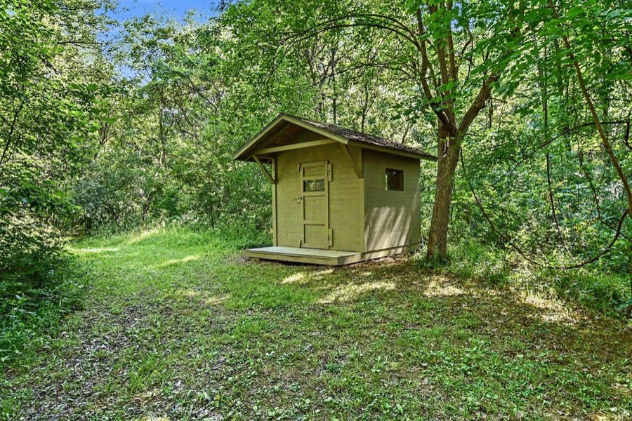 Heated hunting cabin beside a wooded trail at 6333 Blackmar Road